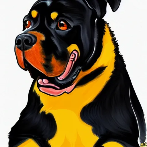 Prompt: Rottweiler in the style of the Simpsons