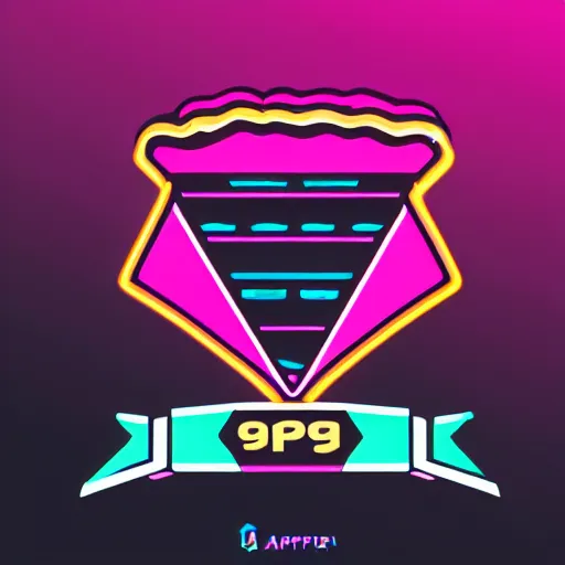 Image similar to 9 0 s pizza party team logo, esports vector logo art. neon colors. vaporwave. trending on artstation, artgerm. 4 k.