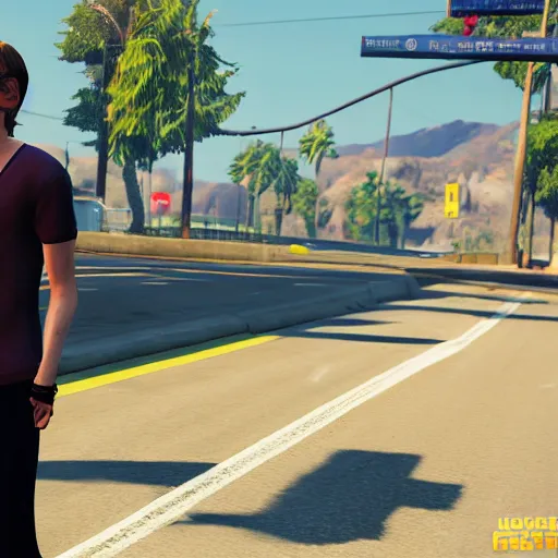 Image similar to michael cera in grand theft auto 5, ultra hd screenshot