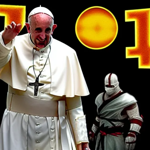 Prompt: the pope as a mortal kombat character