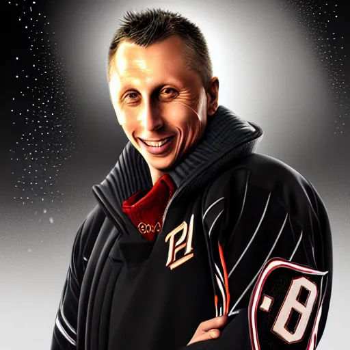 Prompt: 2010 portrait of hockey coach Igor Larionov, fantasy, intricate, elegant, highly detailed, digital painting, artstation, concept art, smooth, sharp focus, luxury fashion illustration, art by artgerm and greg rutkowski and alphonse mucha, brightly lit cinematic soft lighting, photorealistic