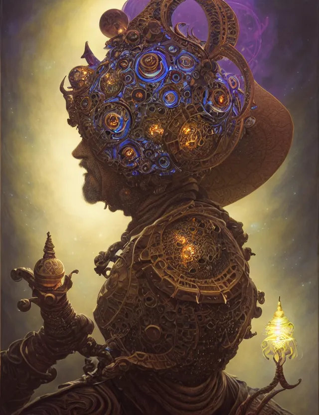 Image similar to front shot of a court jester character, hyperdimensional, bioluminescent hypercubes, ((intricate)), elegant, highly detailed, centered, (((artstation, concept art, smooth, sharp focus, artgerm, Tomasz Alen Kopera, Peter Mohrbacher, donato giancola, Joseph Christian Leyendecker, WLOP, Boris Vallejo))), mugshot!!!!!, ugly!!!!!!, octane render, nvidia raytracing demo, grainy, muted, 8K, digitalblasphemy