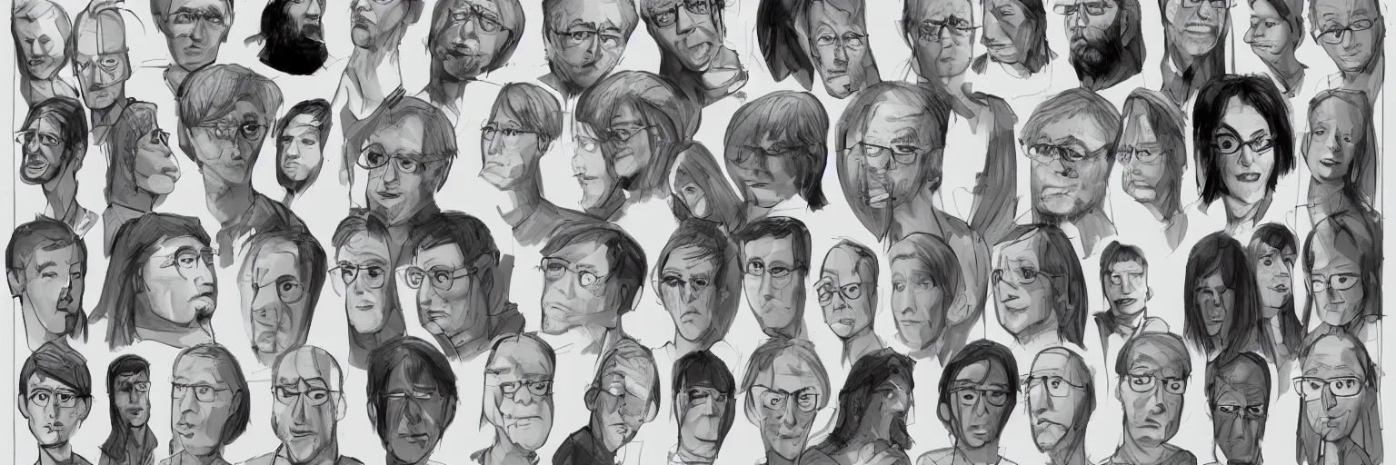 Image similar to male character study of todd solondz and tori spelling, clear faces, screenwriter, introvert, outsider, geek, disturbed, emotional, character sheet, fine details, concept design, contrast, kim jung gi, pixar and da vinci, trending on artstation, 8 k, full body and head, turnaround, front view, back view, ultra wide angle