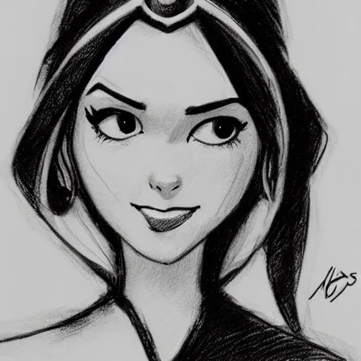 Image similar to milt kahl sketch of victoria justice as princess padme from star wars episode 3