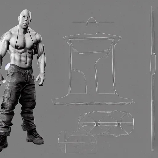 Prompt: Vin Diesel wireframe render