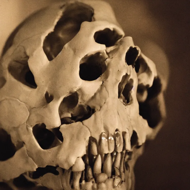 Image similar to centered rule of thirds 5 0 mm film still of a human skull