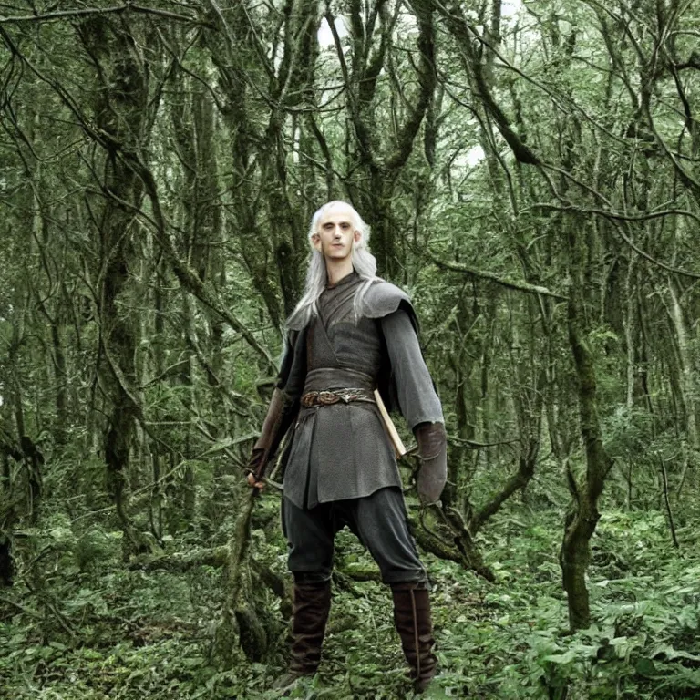 Image similar to elvish male warrior in forest, lord of the rings style