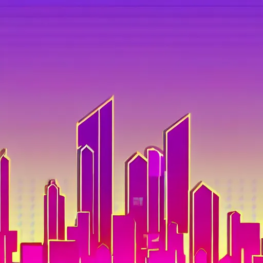 Prompt: ominous synthwave city backdrop