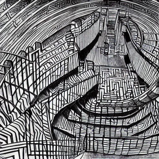 Image similar to endless maze of stairs sketch art jim henson labyrinth