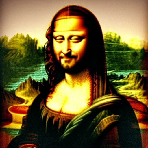 Image similar to jesus, monalisa, transformation, smile