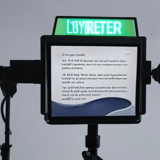 Image similar to an advertisement photo of a text prompter