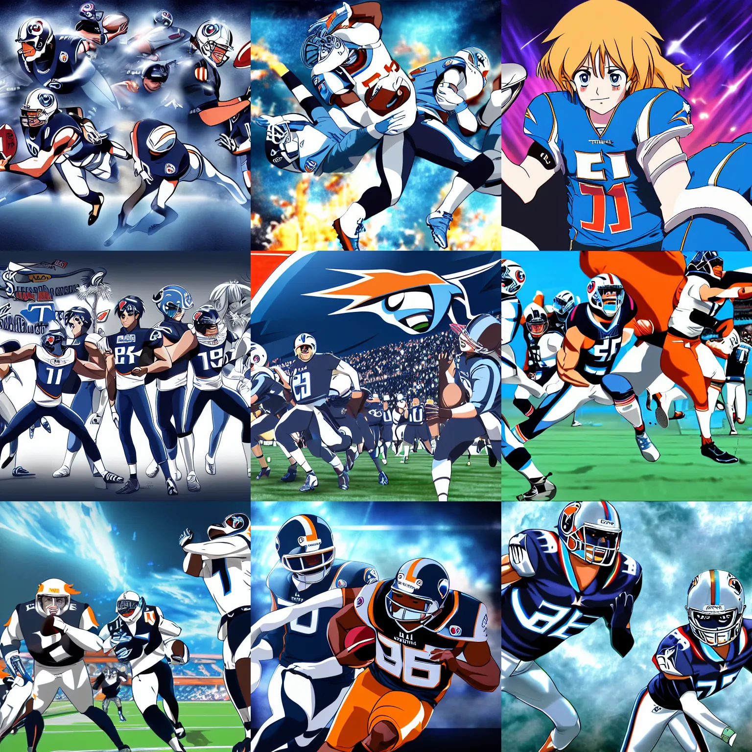 Prompt: tennessee titans anime 4 k beautiful