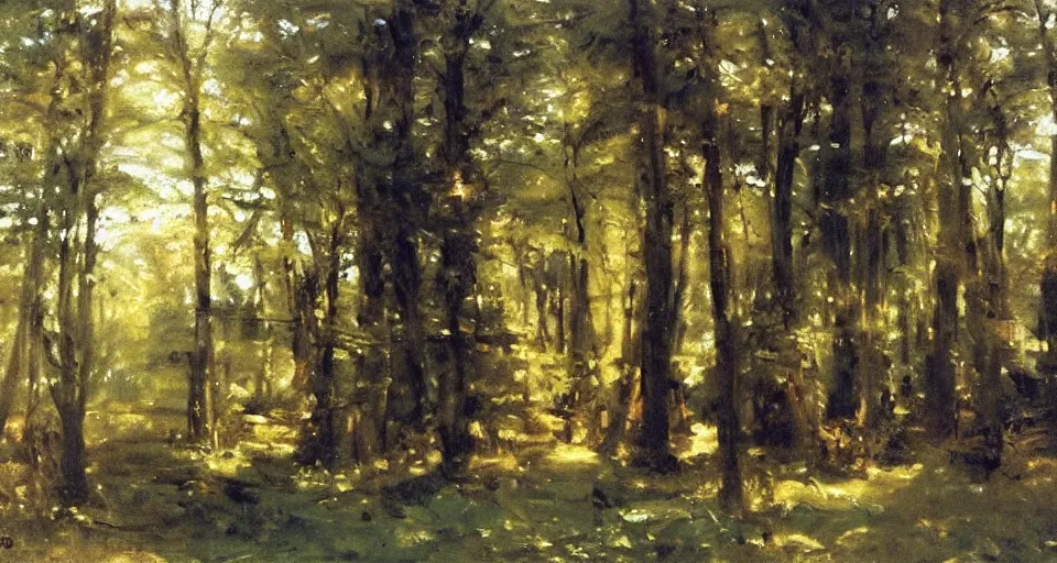 Image similar to forest, by richard schmid and john singer sargent