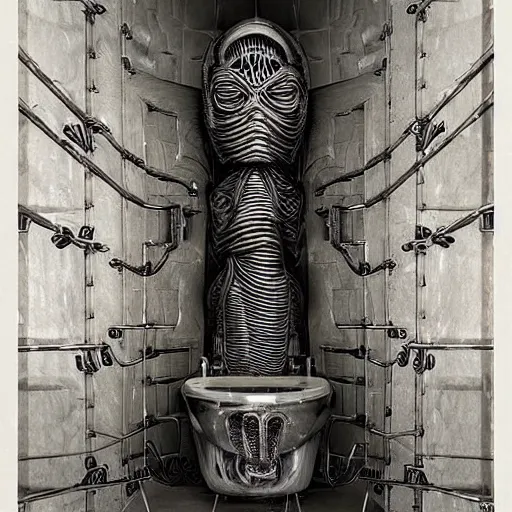 Image similar to HR Giger style toilet