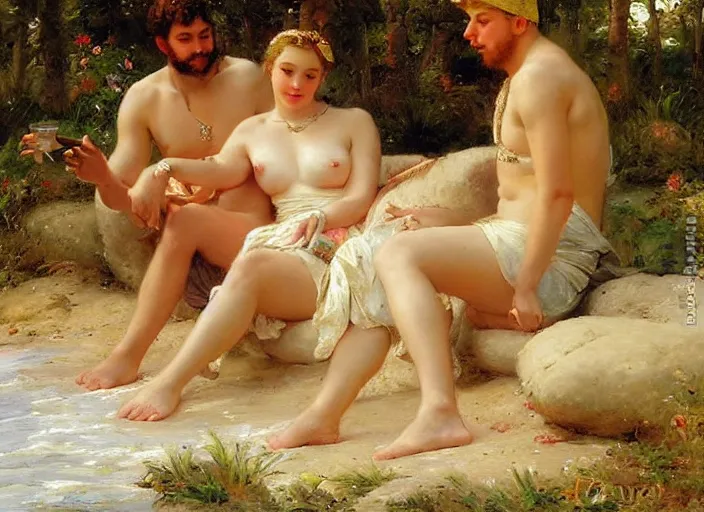 Image similar to the roman legion relaxing on the beach by vladimir volegov and alexander averin and pierre auguste cot and delphin enjolras