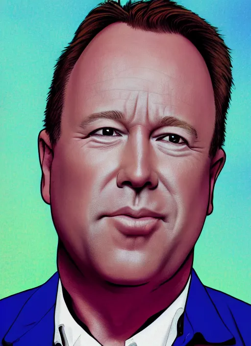 Image similar to alex jones by Zbigniew Brzezinski and lisa frank