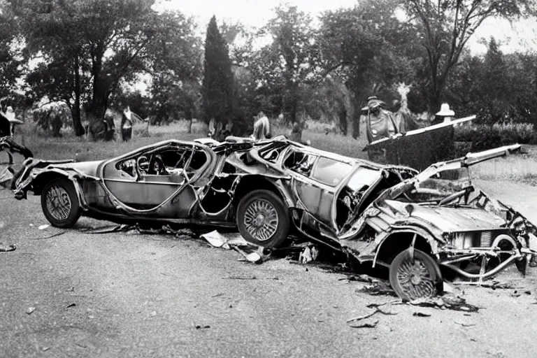 Image similar to car crash 1 9 2 2 delorean