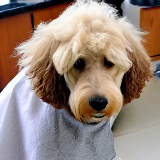 Image similar to bad goldendoodle haircut,