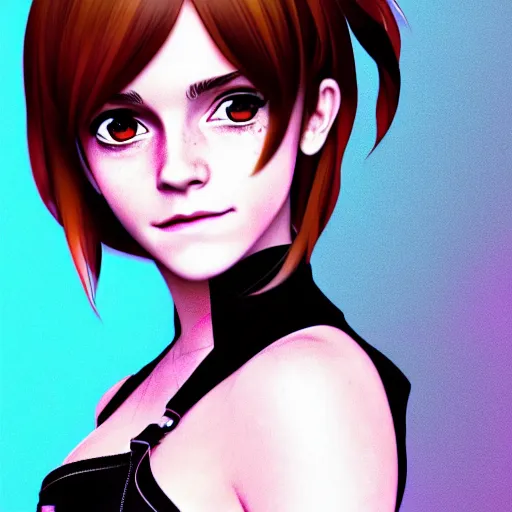 Image similar to 3 d photo of emma watson cosplaying as an anime catgirl, bokeh, shader, anime art style, highly detailed, cel - shaded, colorful, animated, trending
