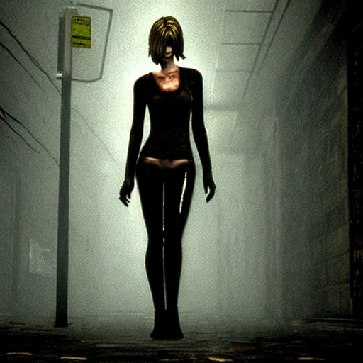 Image similar to supermodel in silent hill