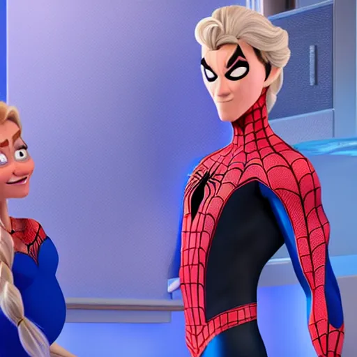 spiderman and pregnant princess elsa talking in the | Stable Diffusion |  OpenArt