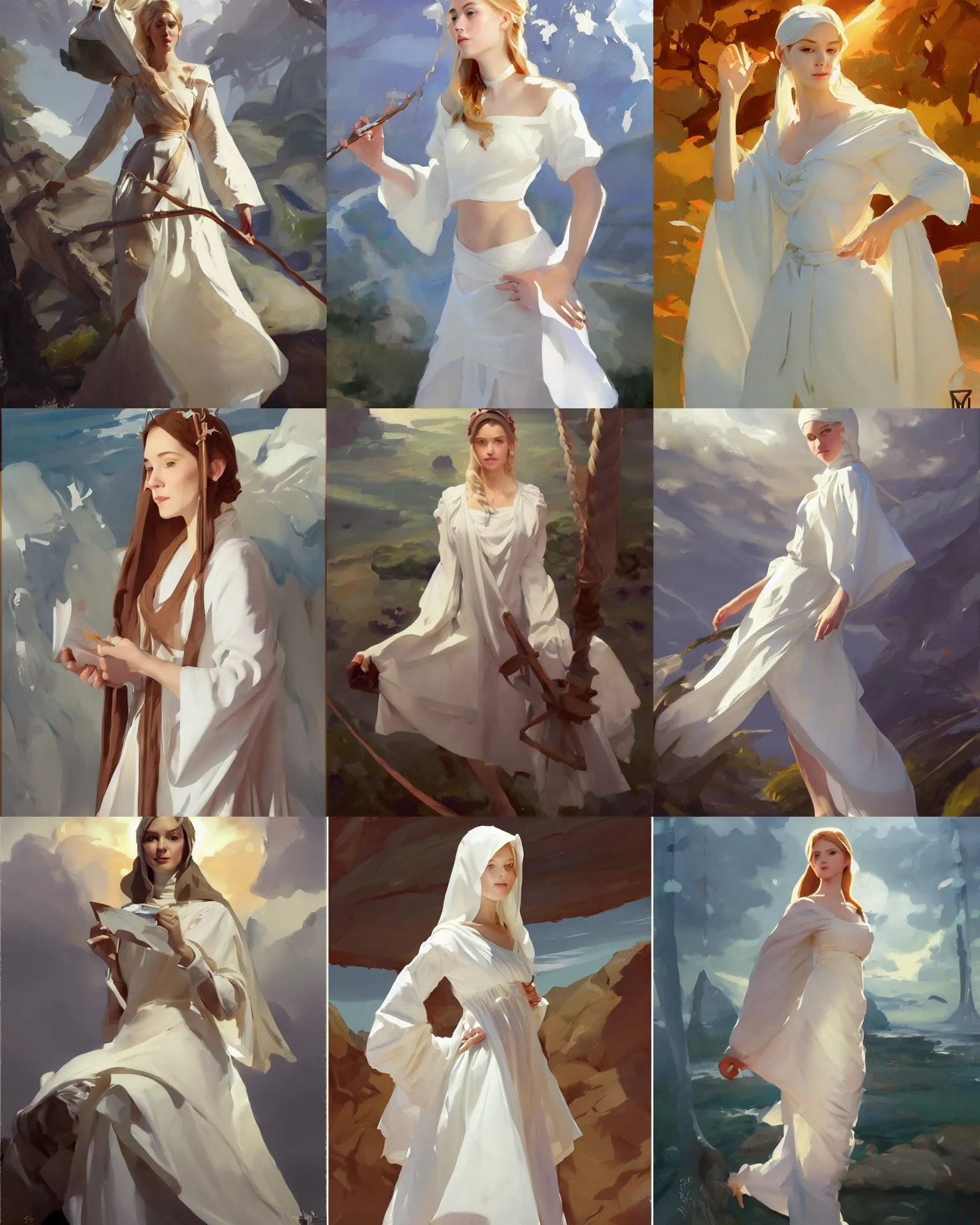 Image similar to white cloth fabric scandinavian princess, northern, greg manchess painting by sargent and leyendecker, studio ghibli, fantasy, medium shot, asymmetrical, intricate, elegant, matte painting, illustration, hearthstone, by rhads by greg rutkowski, by greg tocchini, by james gilleard, by joe fenton