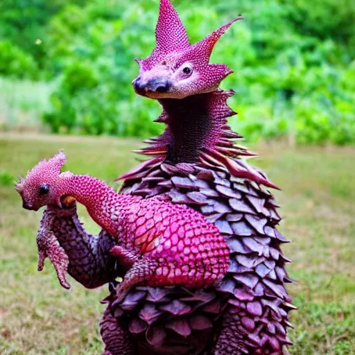 Image similar to photo of a pangolin that looks like a dragonfruit