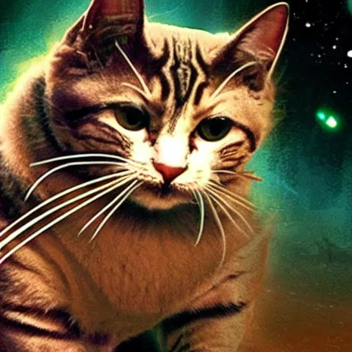 Image similar to a master jedi cat in star wars