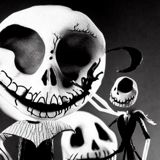 Image similar to jack skeletor in tim burton ’ s nightmare before christmas, stop motion animation
