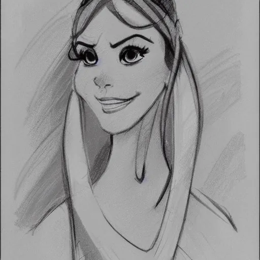 Image similar to milt kahl sketch of victoria justice as princess padme from star wars episode 3