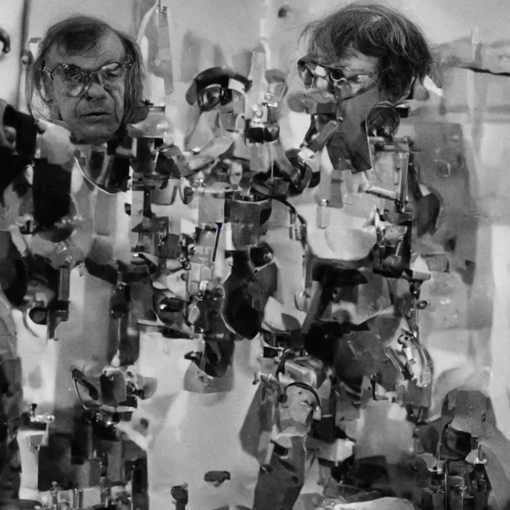 Prompt: desiring machine creator of subjectivities and collective statements, Gilles Deleuze and Felix Guattari conceptual philosophical art