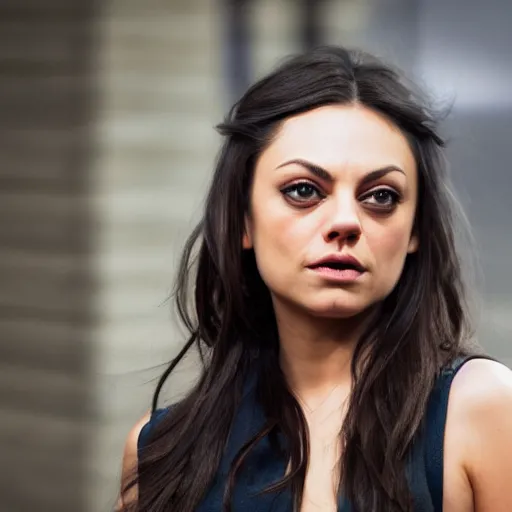 Prompt: mila kunis, xf iq 4, f / 1. 4, iso 2 0 0, 1 / 1 6 0 s, 8 k, raw, unedited, symmetrical balance, in - frame, sharpened