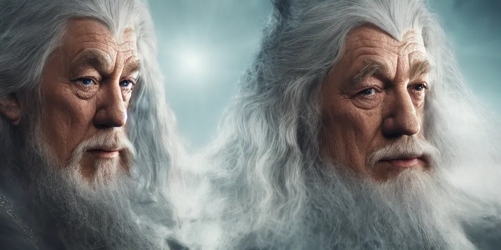 Image similar to a beautiful photo of gandalf with the face of donald trump, intricate detail, god rays, photography, volumetric light, cinematic, 8 k