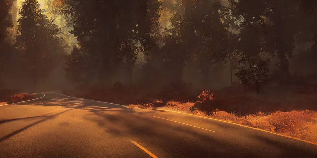 Prompt: be running up that road, be running up that hill,, stranger things, cinematic, photorealistic, artstation, highly detailed, volumetric lighting