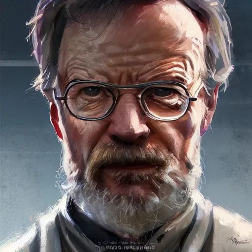 Prompt: portrait of a man by greg rutkowski, chancellor or the galactic alliance, he looks like brian cranston, star wars expanded universe, he is about 6 0 years old, wearing chancellor clothes of the galactic alliance, highly detailed portrait, digital painting, artstation, concept art, smooth, sharp foccus ilustration, artstation hq