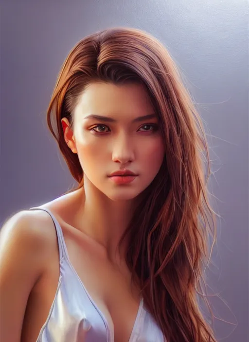 Image similar to photo of a gorgeous young woman in the style of stefan kostic, realistic, sharp focus, 8k high definition, insanely detailed, intricate, elegant, art by stanley lau and artgerm