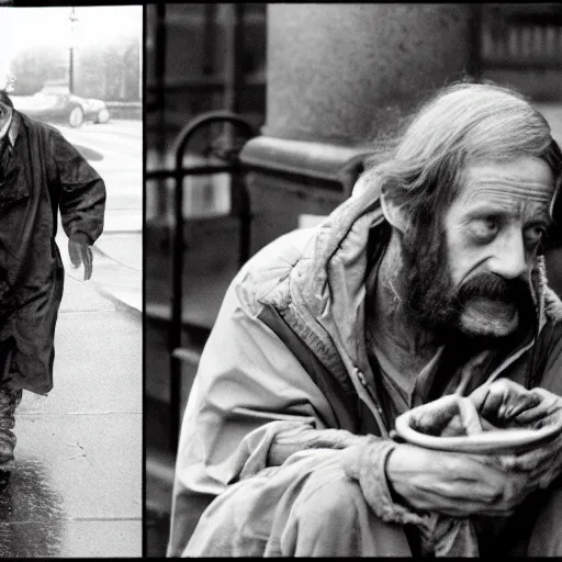 Image similar to Senator Pat Toomey as a disheveled homeless man. CineStill