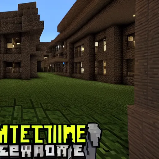 Half-Life 2 in minecraft, game footage, Stable Diffusion