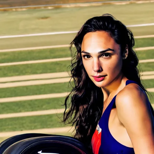 Prompt: gal gadot as a formula one driver, nikon 3 5 mm portrait photography, ultra realistic