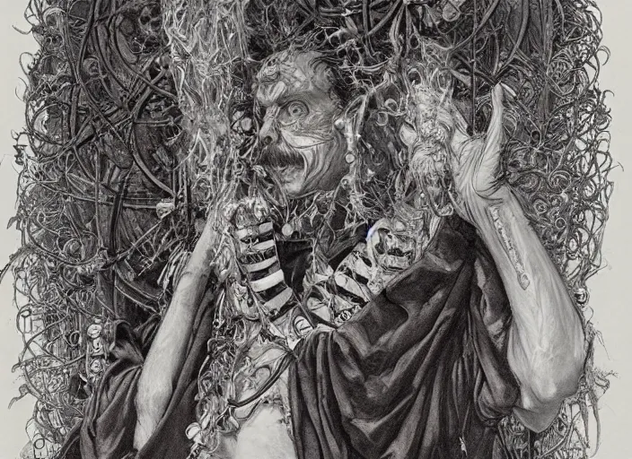 Prompt: a highly detailed beautiful portrait of mephisto, james gurney, james jean