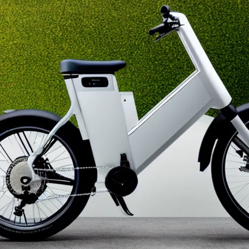 Prompt: jonathan ive dieter rams electric bike unboxing