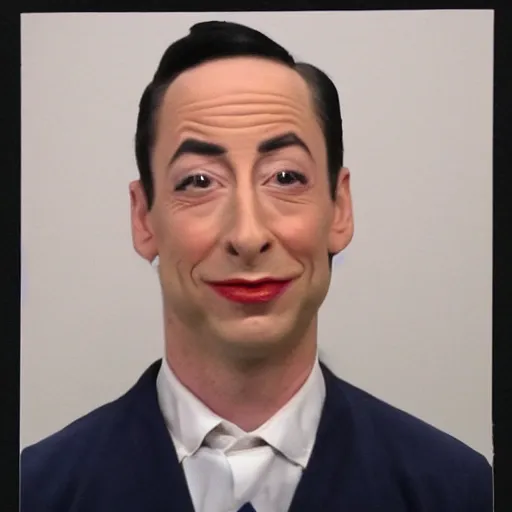 Image similar to pee wee herman mugshot