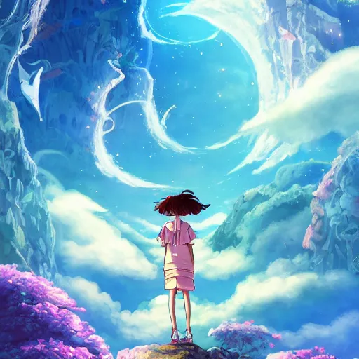 Image similar to magical, enchanting, studio ghibli, beautiful, fantasy, digital art, high detail, excellent quality, 4K, OLED