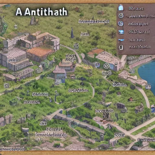 Image similar to a photorealistic, very details, list of place in antareth city which you must far way from there because gangs and criminal activity