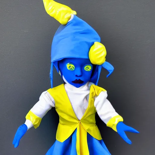 Prompt: lemon wearing jester clothes