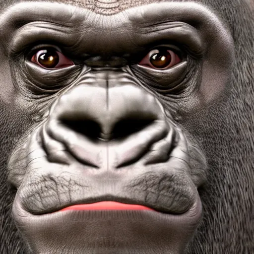 Image similar to a gorilla with Steve Buscemi's face, 8k, ultra realistic, render