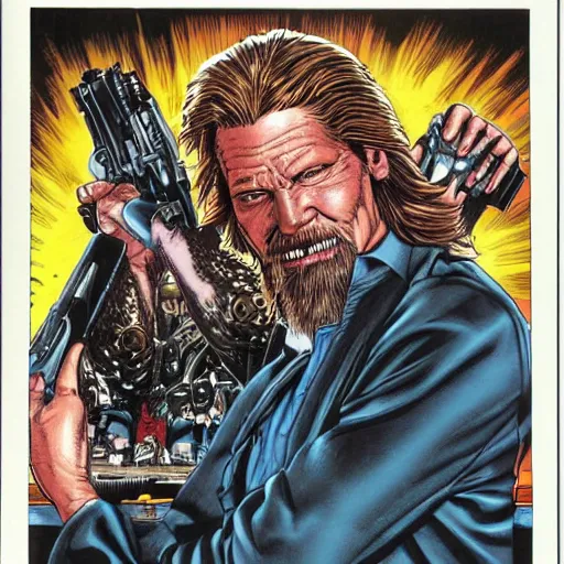 Prompt: The Dude, comic art, by Glenn Fabry