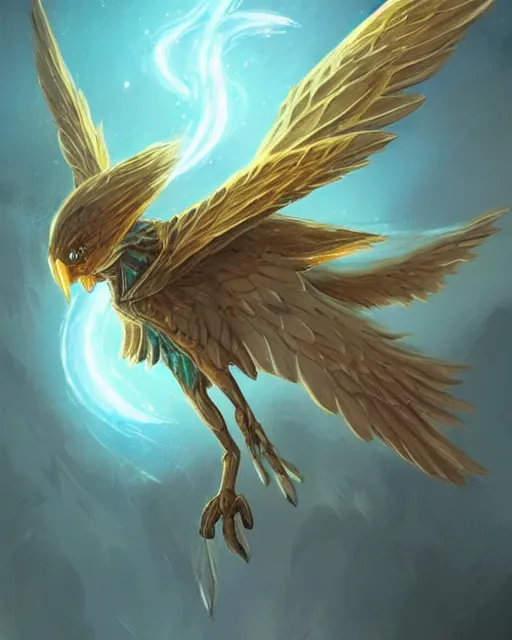 Image similar to a cute magical flying creature with wings, fantasy art drawn by disney concept artists, golden colour, high quality, highly detailed, elegant, sharp focus, concept art, character concepts, digital painting, mystery, adventure