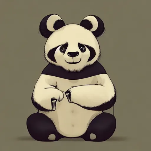 Image similar to panda, Trending on Artstation, Hiroaki Tsutsumi style