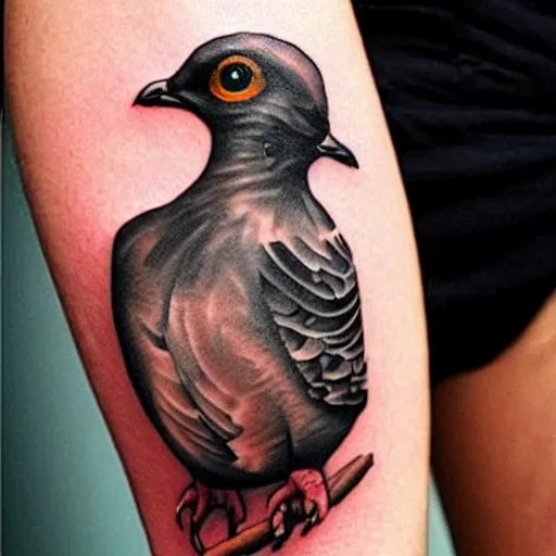 Pigeon Back Tattoo